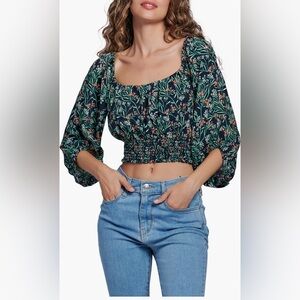 NEW Lost + Wander Goodnight Garden Top, navy floral, large